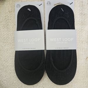 West Loop Black Ultra-Low Liner Sock. 2 x 2 Packs. ****4 Pairs